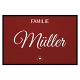 personalisierte Fußmatte Family House - Rot