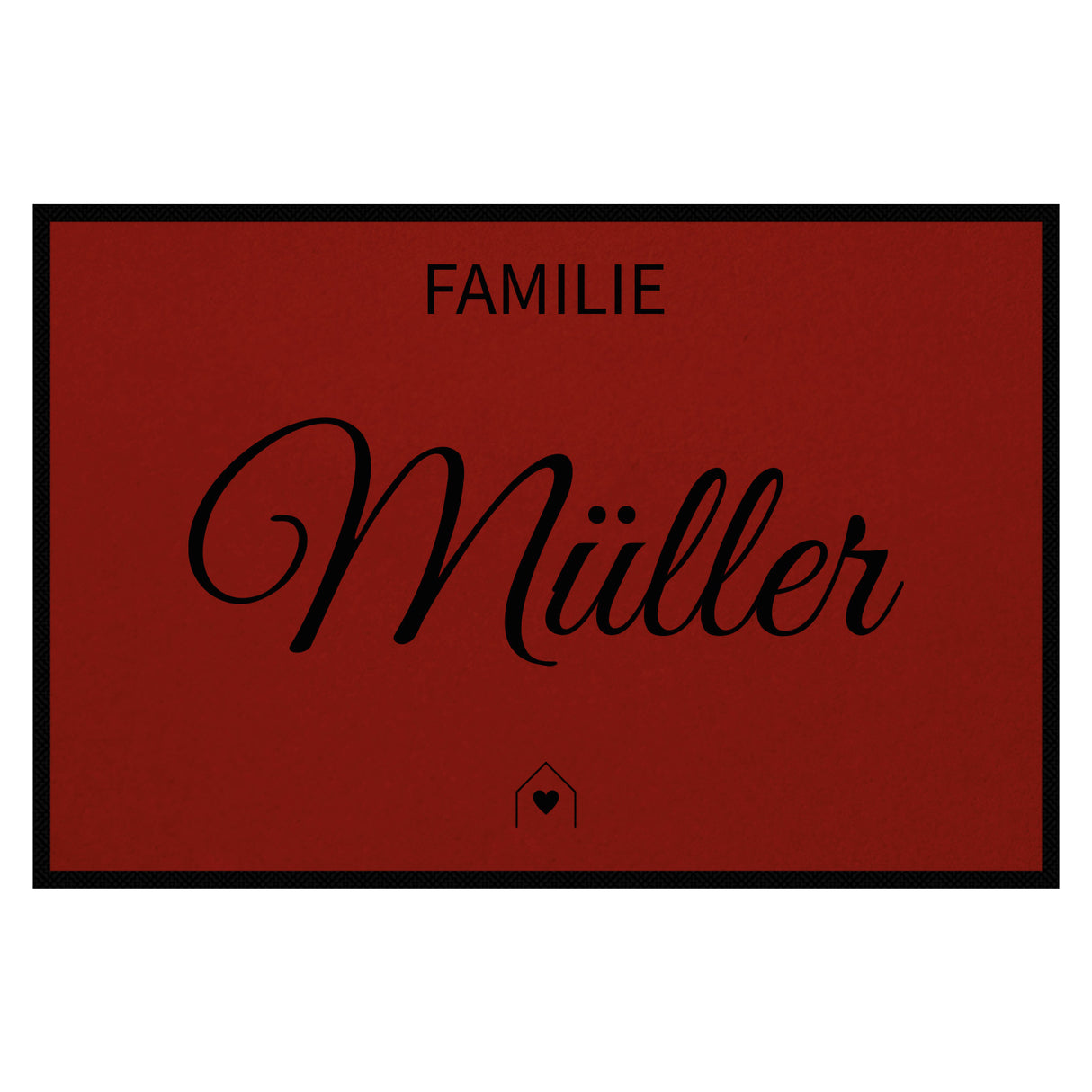 personalisierte Fußmatte Family House - Rot