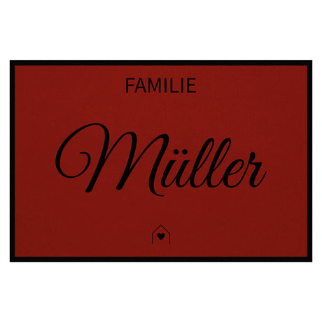 personalisierte Fußmatte Family House - Rot