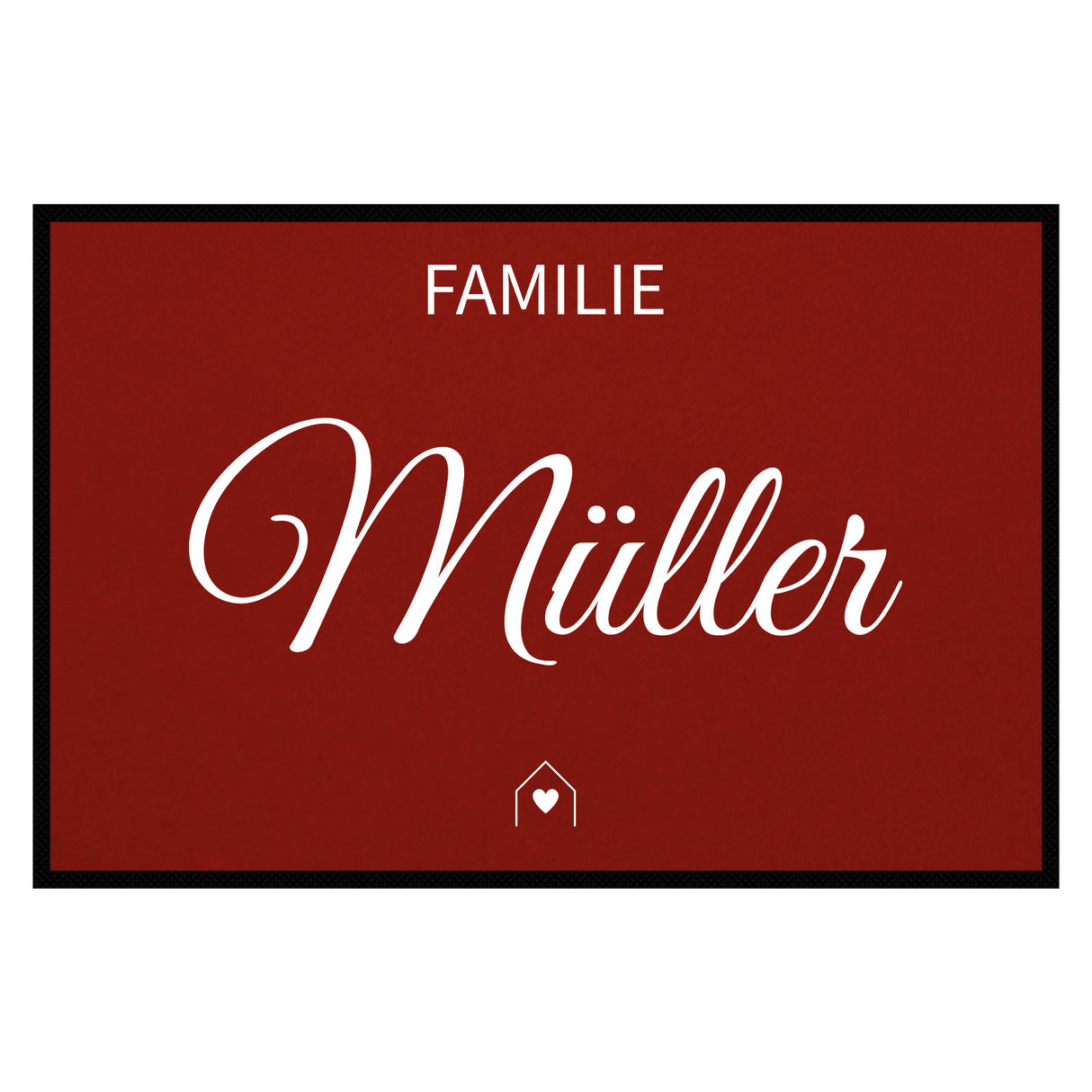 personalisierte Fußmatte Family House - Rot