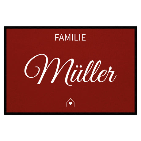 personalisierte Fußmatte Family House - Rot