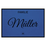 personalisierte Fußmatte Family House - Blau
