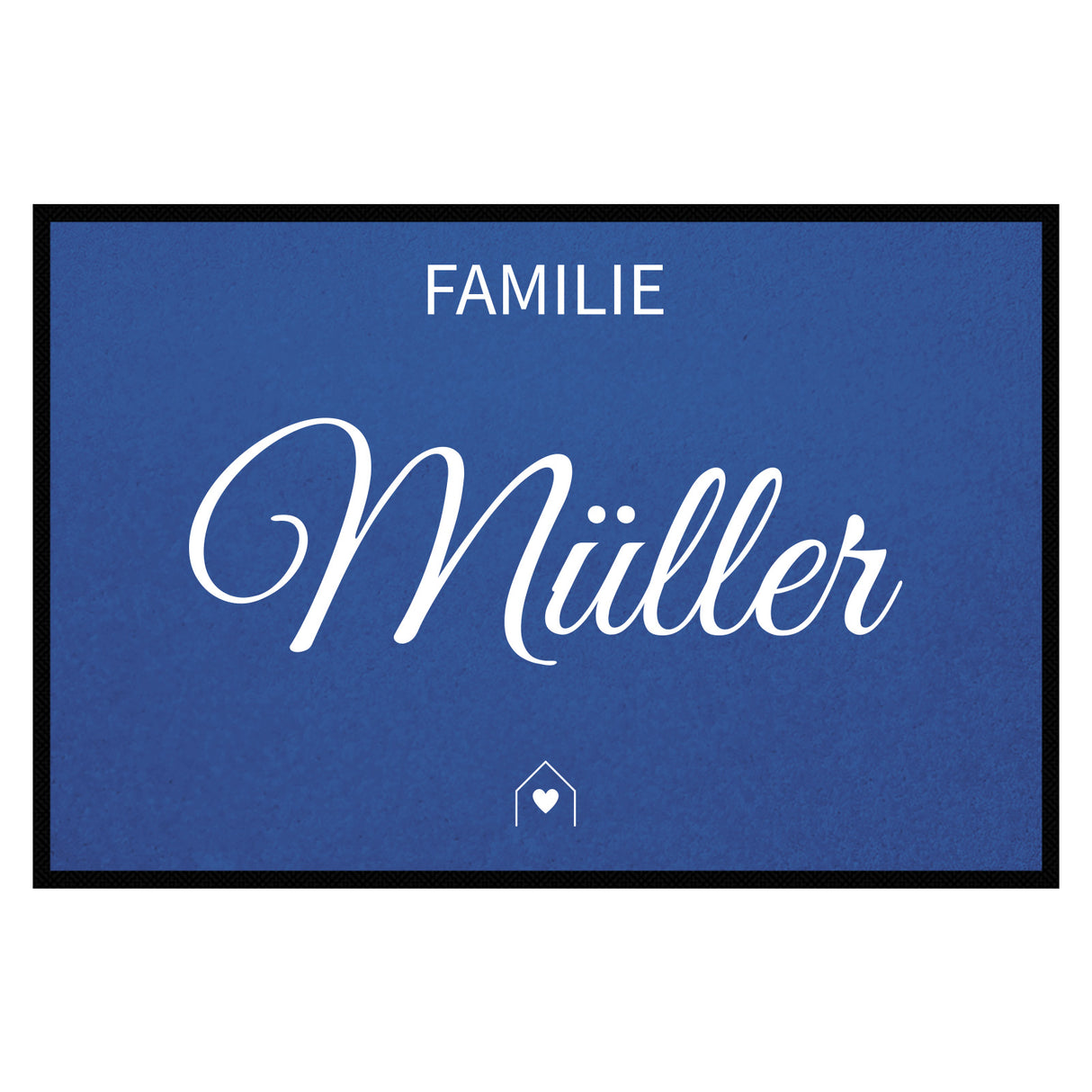 personalisierte Fußmatte Family House - Blau