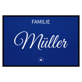 personalisierte Fußmatte Family House - Blau