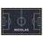 Fußmatte SPORT STYLE - Design "Fußballfeld mit Name" - personalisierbar | Anthrazit/Weiß