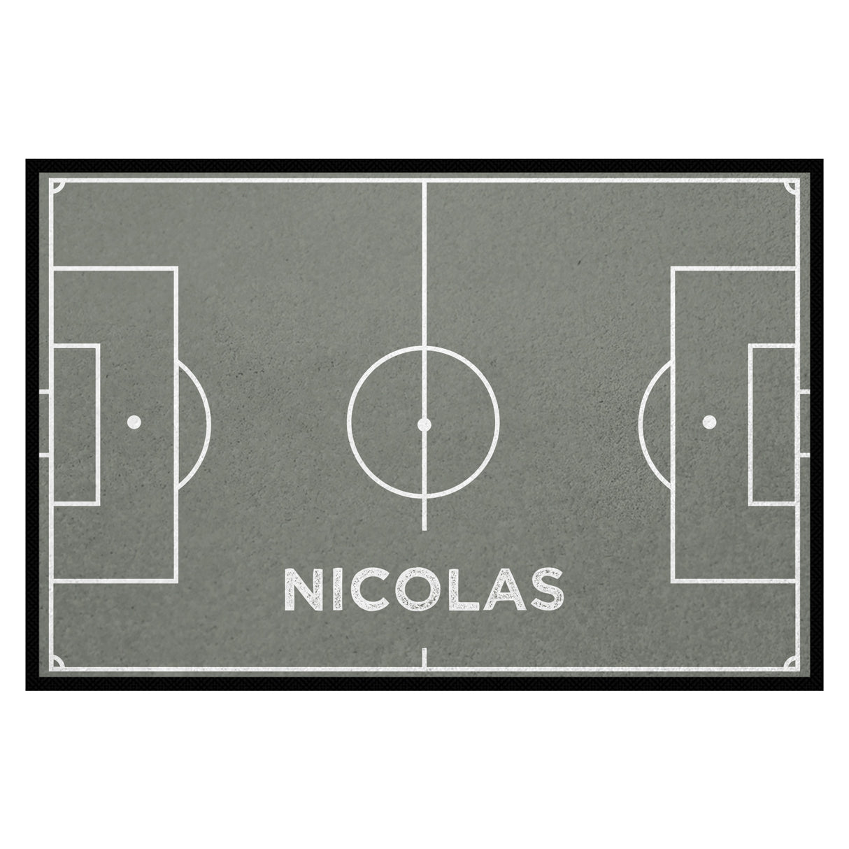 Fußmatte SPORT STYLE - Design "Fußballfeld mit Name" - personalisierbar | Nebel/Weiß