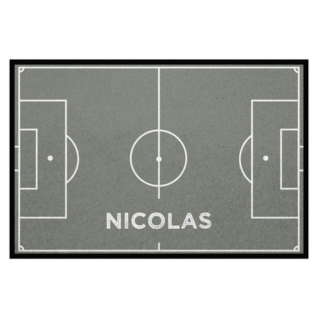 Fußmatte SPORT STYLE - Design "Fußballfeld mit Name" - personalisierbar | Nebel/Weiß