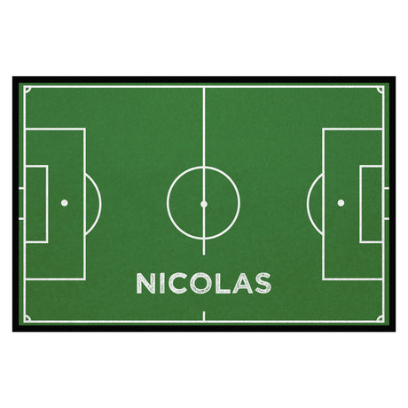 Fußmatte SPORT STYLE - Design "Fußballfeld mit Name" - personalisierbar | Grün/Weiß