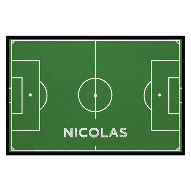 Fußmatte SPORT STYLE - Design "Fußballfeld mit Name" - personalisierbar | Grün/Weiß