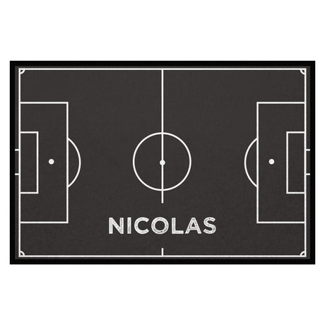Fußmatte SPORT STYLE - Design "Fußballfeld mit Name" - personalisierbar | Schiefer/Weiß