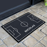 Fußmatte SPORT STYLE - Design "Fußballfeld mit Name" - personalisierbar | Anthrazit/Weiß