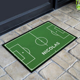 Fußmatte SPORT STYLE - Design "Fußballfeld mit Name" - personalisierbar | Grün/Weiß