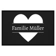 personalisierte Fußmatte Family Heart - Schwarz