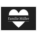 personalisierte Fußmatte Family Heart - Schwarz