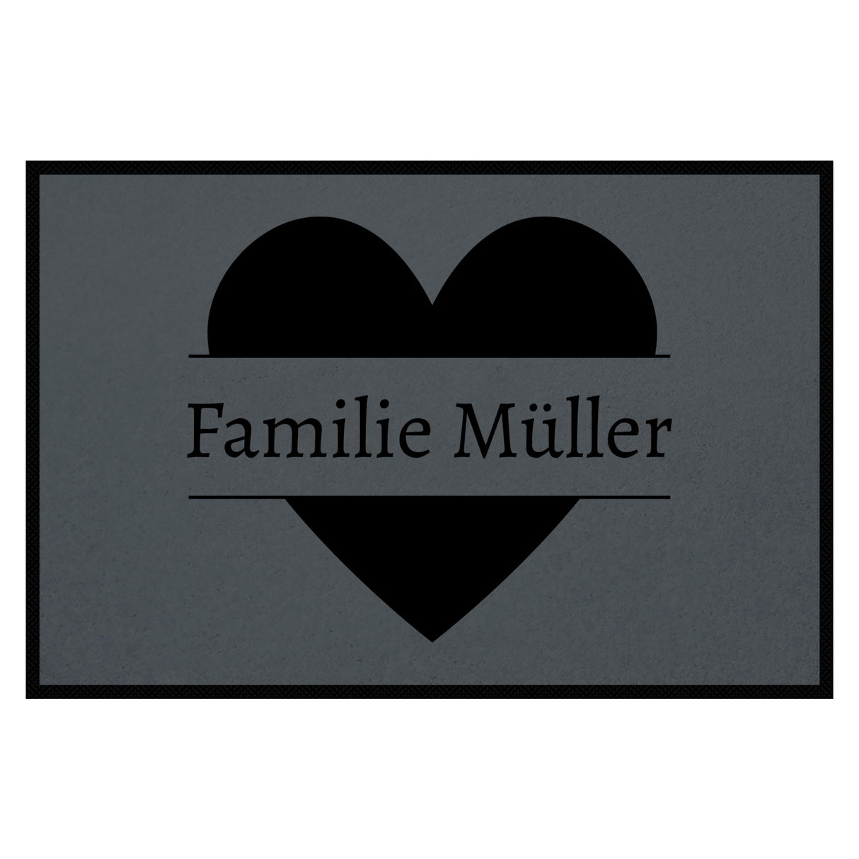 personalisierte Fußmatte Family Heart - Grau
