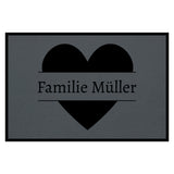 personalisierte Fußmatte Family Heart - Grau