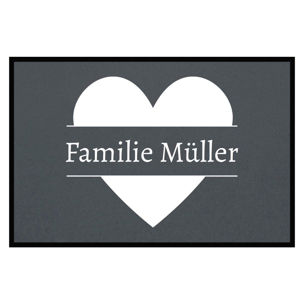 personalisierte Fußmatte Family Heart - Grau