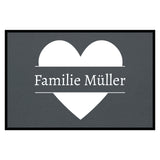personalisierte Fußmatte Family Heart - Grau