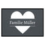 personalisierte Fußmatte Family Heart - Grau