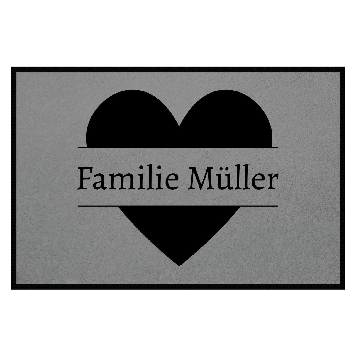 personalisierte Fußmatte Family Heart - Grau