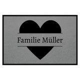personalisierte Fußmatte Family Heart - Grau