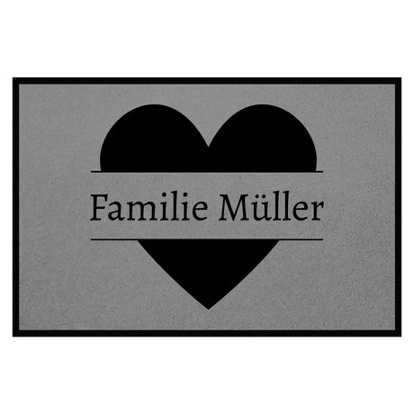 personalisierte Fußmatte Family Heart - Grau