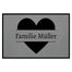 personalisierte Fußmatte Family Heart - Grau