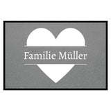 personalisierte Fußmatte Family Heart - Grau