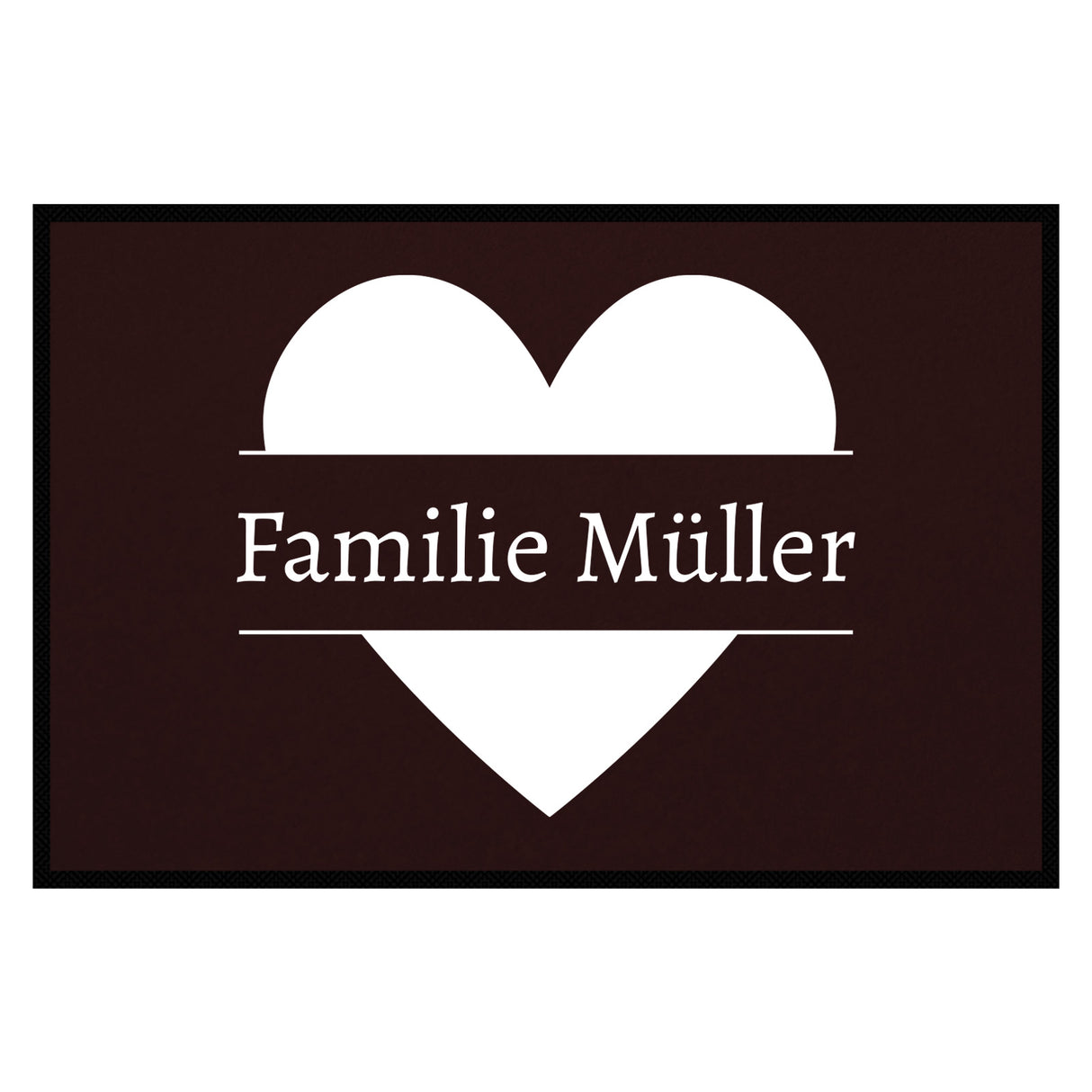 personalisierte Fußmatte Family Heart - Braun