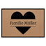 personalisierte Fußmatte Family Heart - Mocca