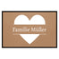 personalisierte Fußmatte Family Heart - Mocca