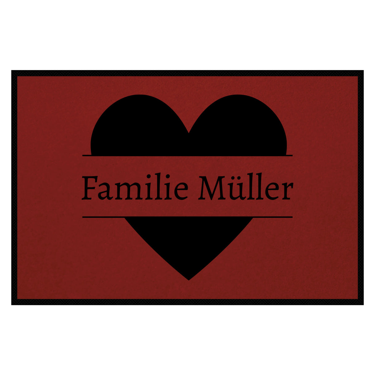 personalisierte Fußmatte Family Heart - Rot