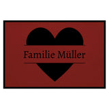 personalisierte Fußmatte Family Heart - Rot