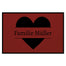 personalisierte Fußmatte Family Heart - Rot