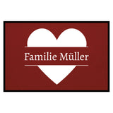 personalisierte Fußmatte Family Heart - Rot