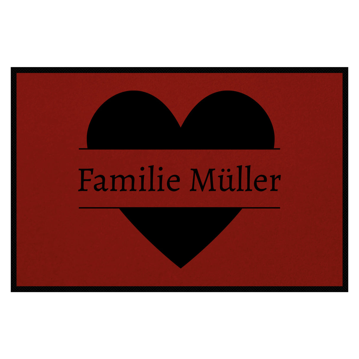 personalisierte Fußmatte Family Heart - Rot