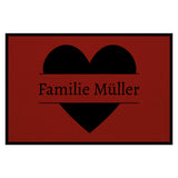 personalisierte Fußmatte Family Heart - Rot