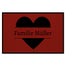 personalisierte Fußmatte Family Heart - Rot