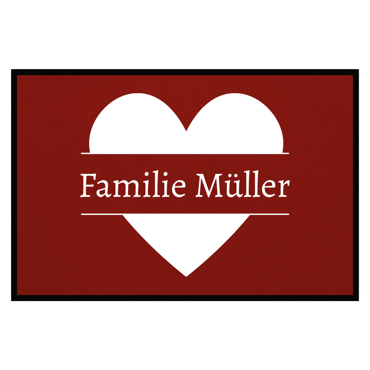 personalisierte Fußmatte Family Heart - Rot