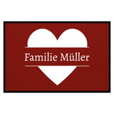 personalisierte Fußmatte Family Heart - Rot