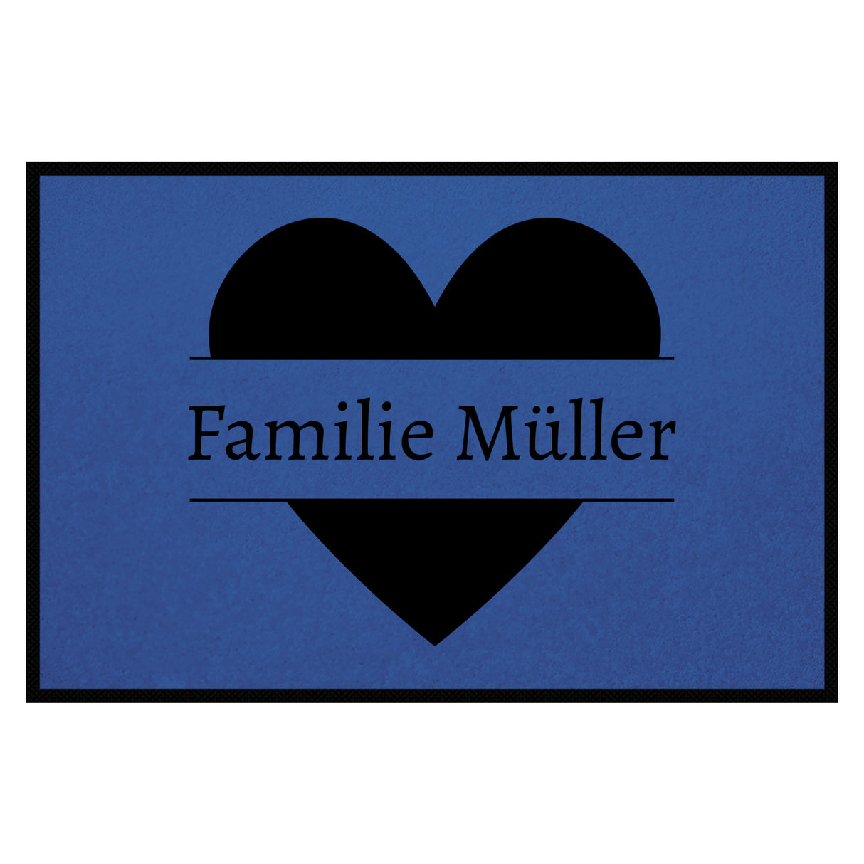 personalisierte Fußmatte Family Heart - Blau