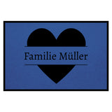 personalisierte Fußmatte Family Heart - Blau