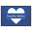 personalisierte Fußmatte Family Heart - Blau