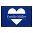 personalisierte Fußmatte Family Heart - Blau