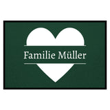 personalisierte Fußmatte Family Heart - Grün