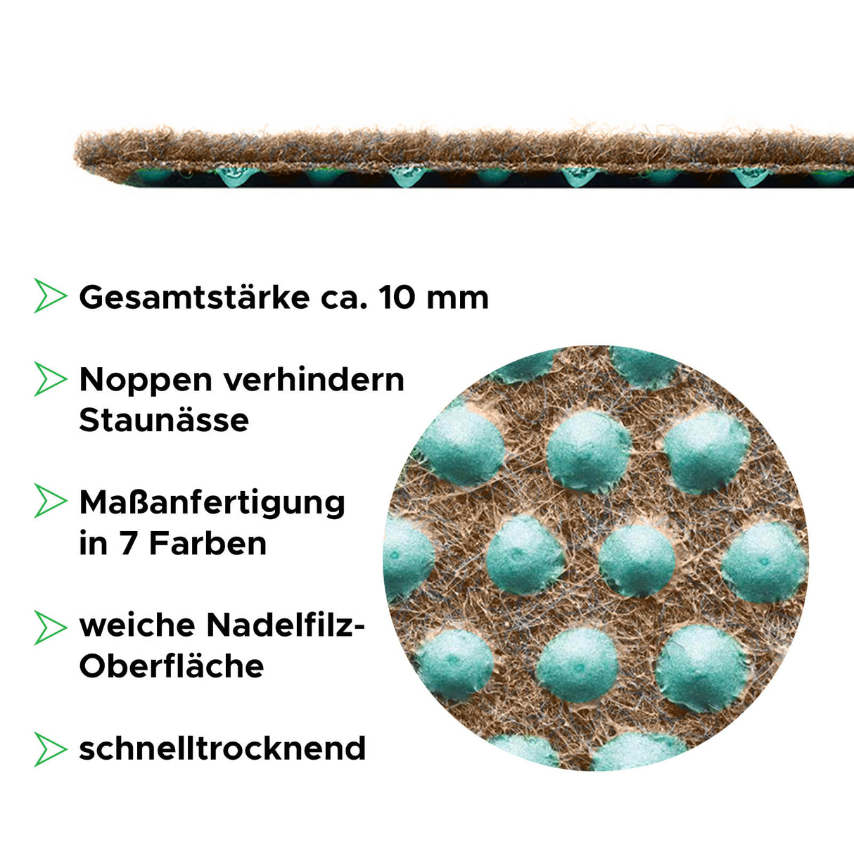 Balkonteppich mit Noppen | Beige