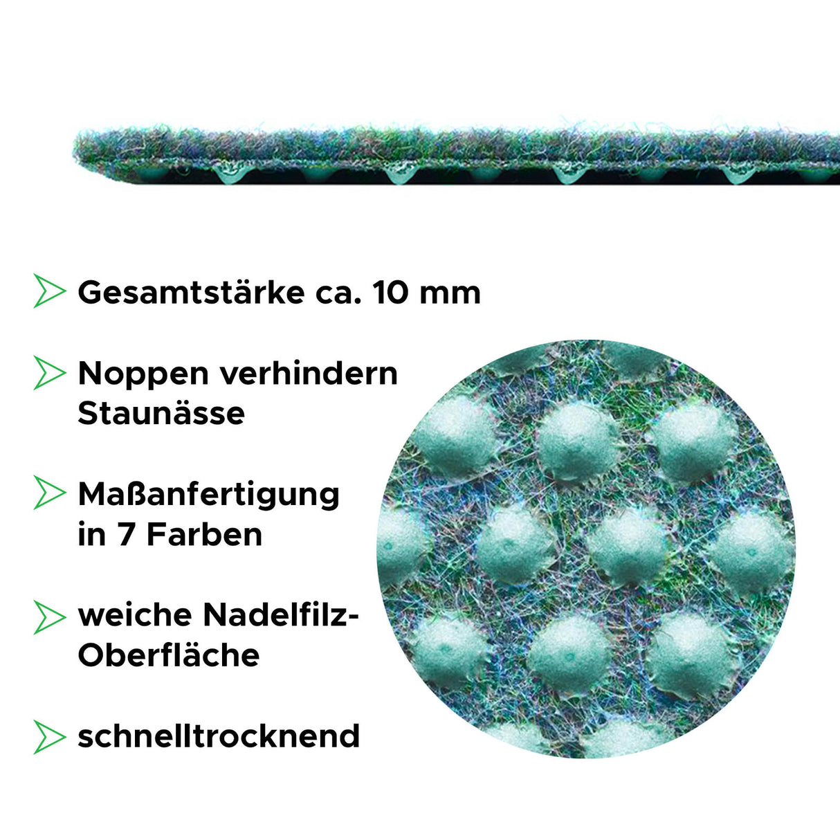 Balkonteppich mit Noppen | Denim