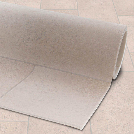 PVC-Bodenbelag in Fliesenoptik - Creme