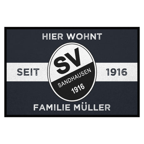 Design Fußmatten für echte SVS-Fans: Hier wohnt Familie XY | Anthrazit/Weiß