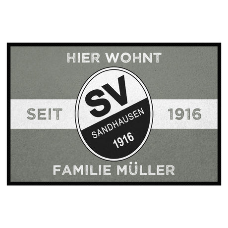 Design Fußmatten für echte SVS-Fans: Hier wohnt Familie XY | Nebel/Weiß
